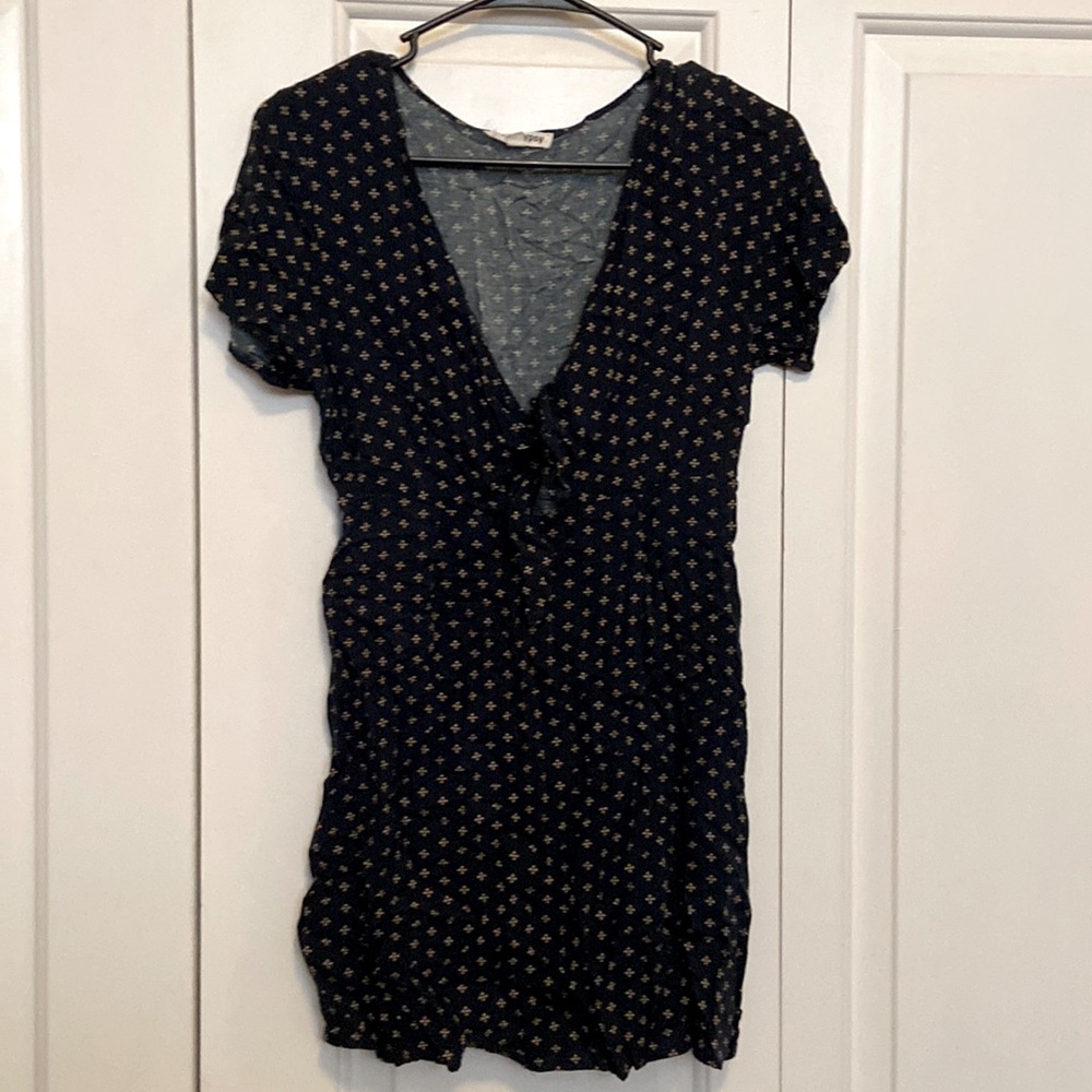 Small Dark Blue Dress with Front-tie by Social Gypsy